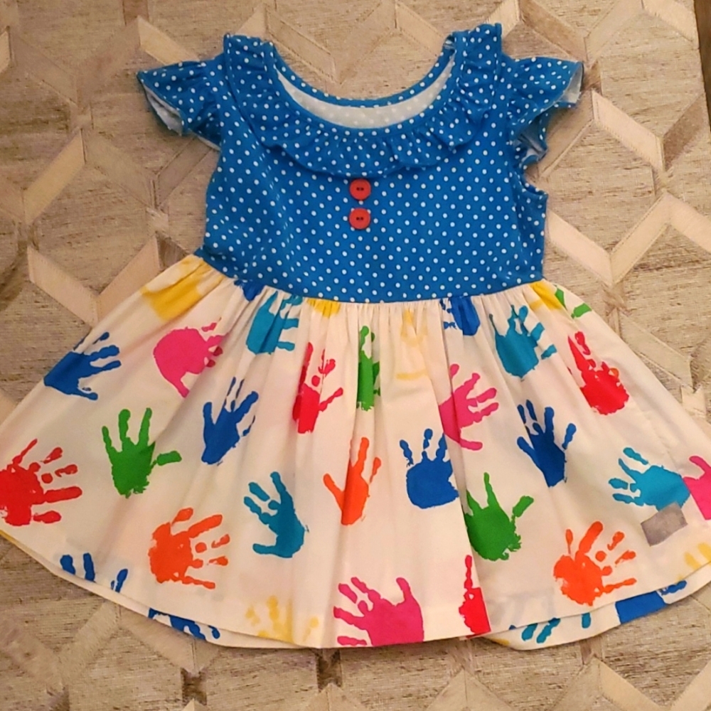 Eleanor Rose blue polka dot finger painting shirt.  EUC.  No flaws.